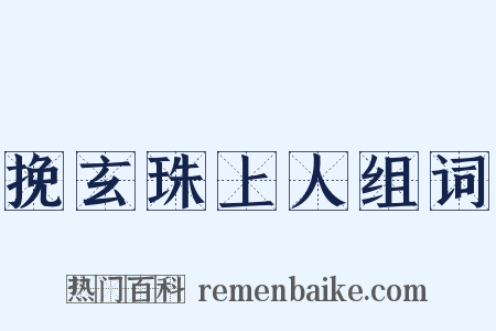 挽玄珠上人组词是什么意思的图片